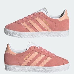 adidas Kids Gazelle Sneakers in Coral and White